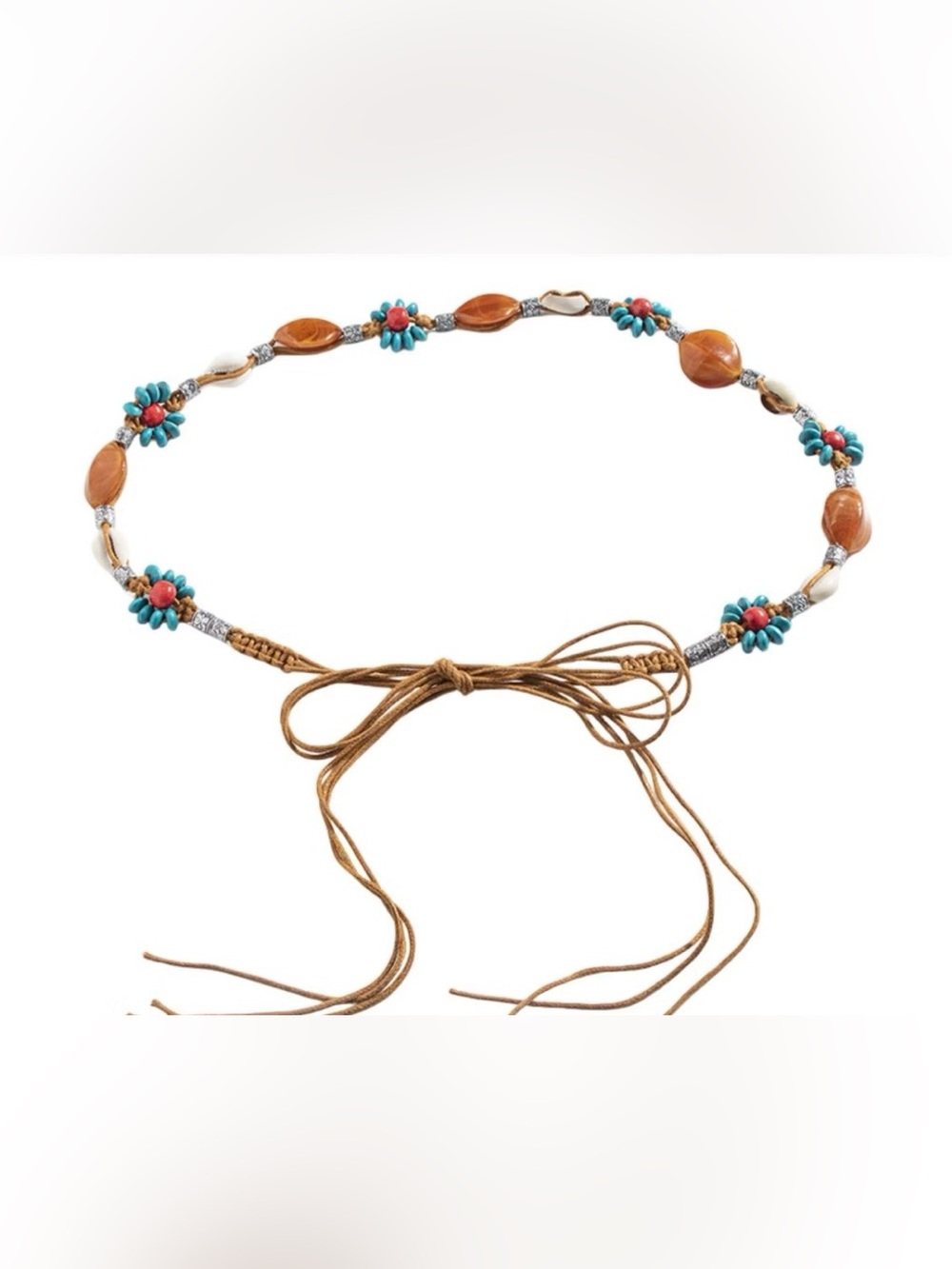 Bohemian Beaded Waist Belt Wrap Beads and Shells Alilang